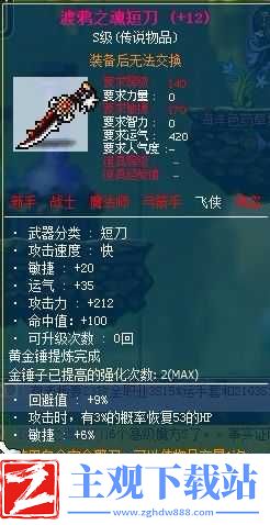 冒险岛2特制反击短刀属性解析