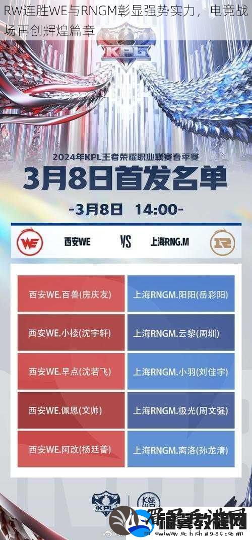 RW连胜WE与RNGM彰显强势实力-电竞战场再创辉煌篇章
