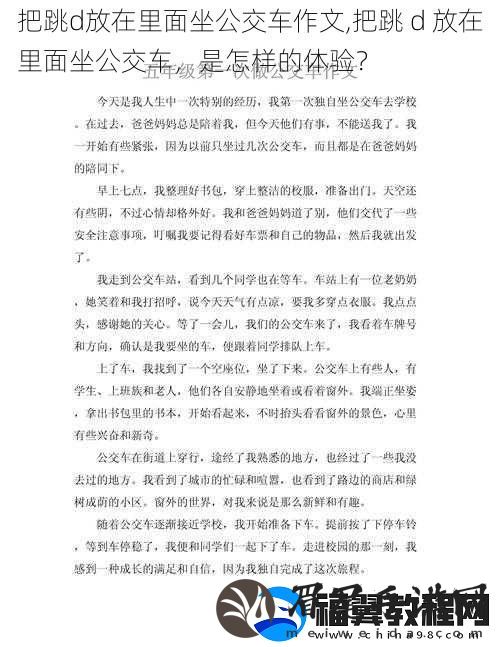 把跳d放在里面坐公交车作文