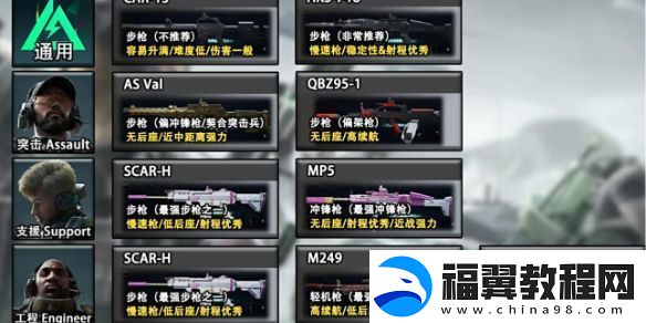 三角洲行动全面战场武器选择那个比较好