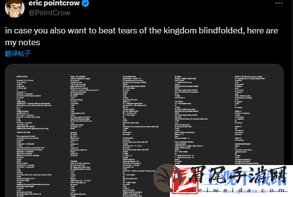 高玩公开蒙眼速通塞尔达