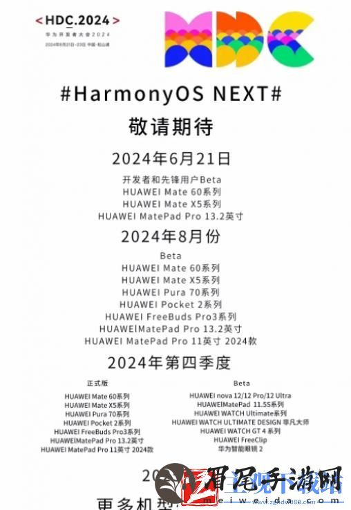 鸿蒙next升级名单公布2024