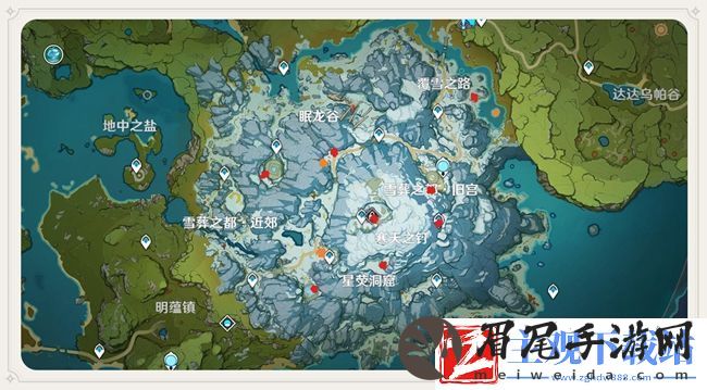 原神8块雪山石碑位在哪里