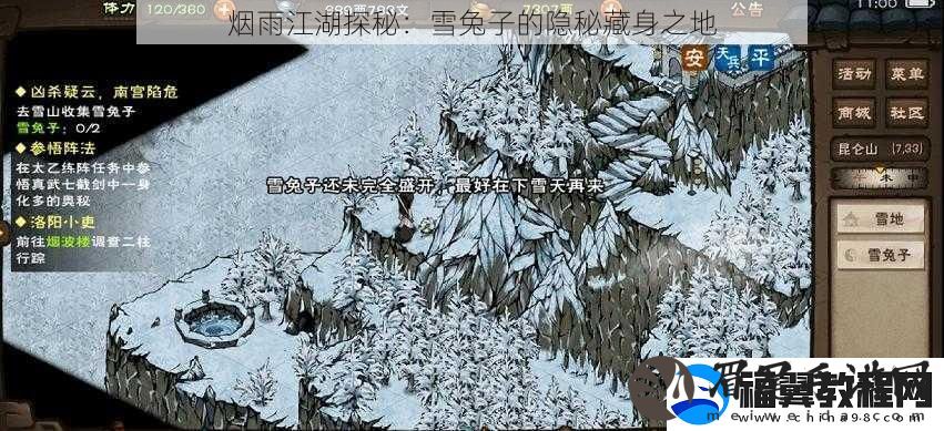 烟雨江湖探秘：雪兔子的隐秘藏身之地