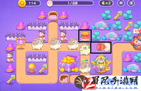 保卫萝卜4阿波与魔法宝藏第96关通关攻略