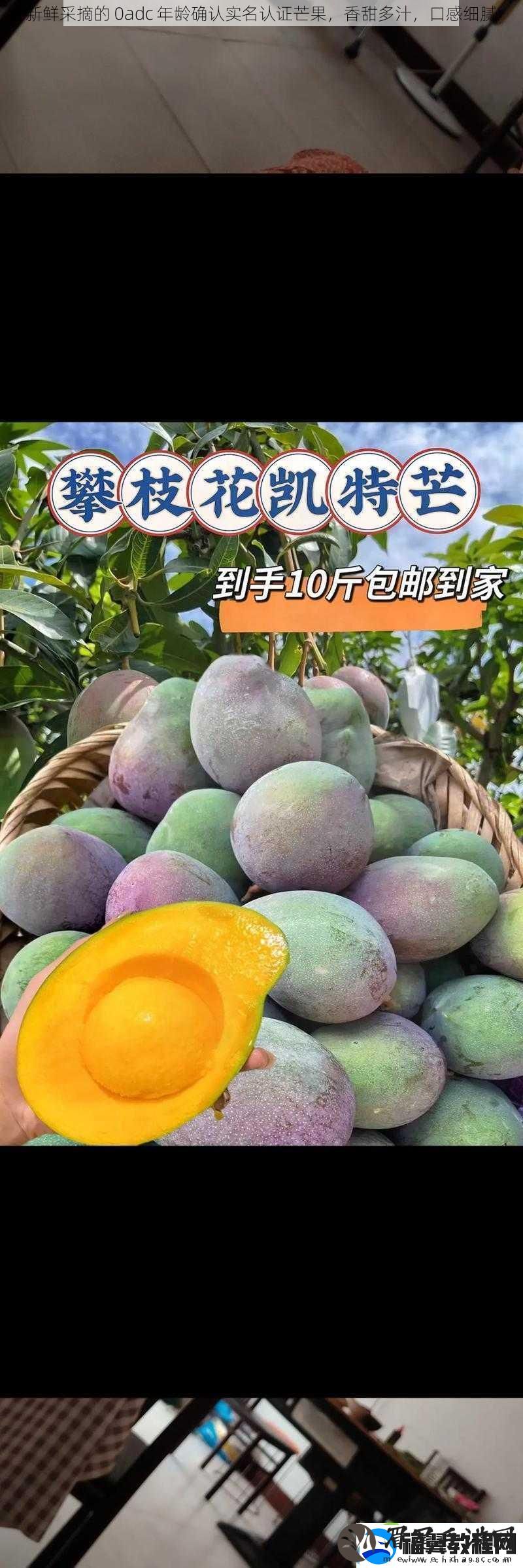 新鲜采摘的-0adc-年龄确认实名认证芒果-香甜多汁-口感细腻