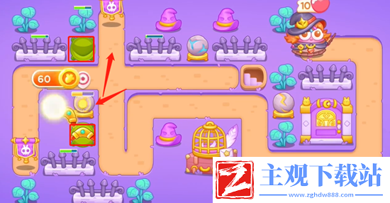 保卫萝卜4阿波与魔法宝藏第77关通关攻略