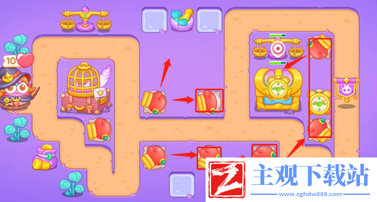 保卫萝卜4阿波与魔法宝藏第87关通关攻略