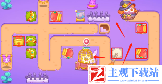 保卫萝卜4阿波与魔法宝藏第77关通关攻略