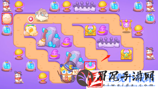 保卫萝卜4阿波与魔法宝藏第46关通关攻略