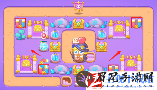 保卫萝卜4阿波与魔法宝藏第54关通关攻略