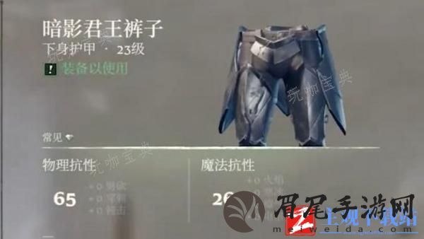 雾锁王国暗影君王套有什么效果