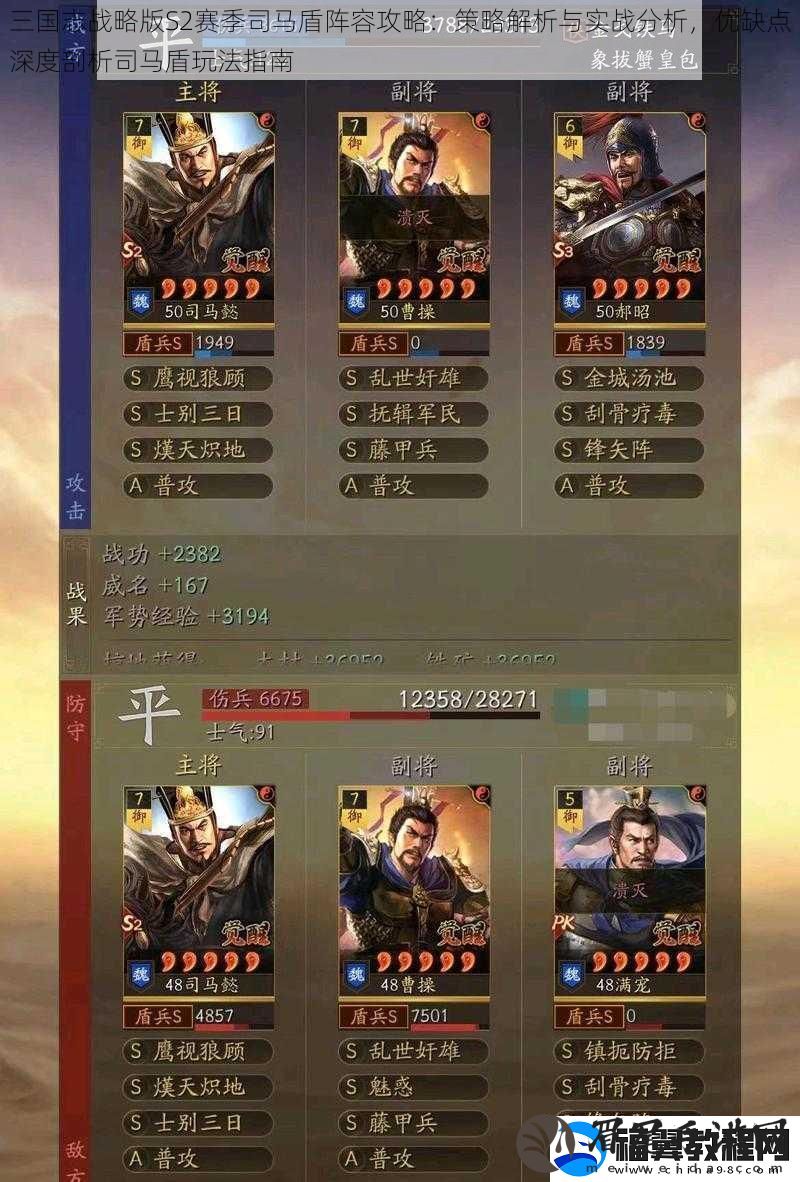 三国志战略版S2赛季司马盾阵容攻略：策略解析与实战分析-优缺点深度剖析司马盾玩法指南